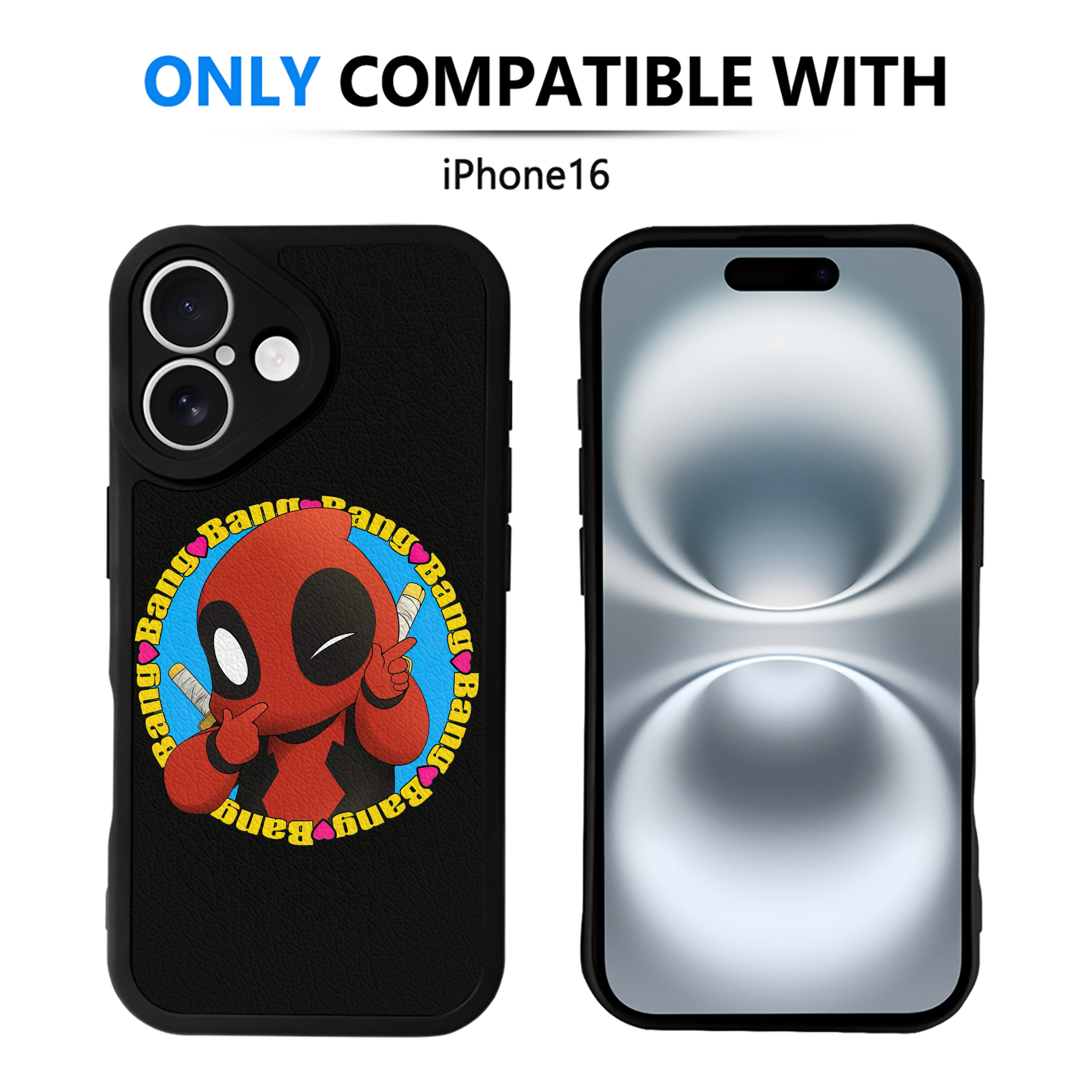 （画像用） Deadpool デッドプール 【iPhone 16シリーズ対応】シリコンスマホケース（レザー調） 材質：シリコン
